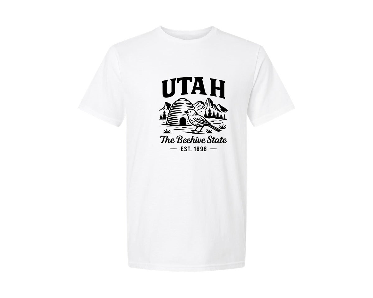 brand:Generic|color:White|Utah Beehive State Graphic T-Shirt