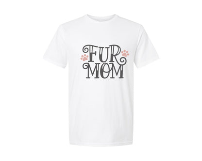 brand:Generic|color:White|Fur Mom Cute Crazy Cat Lady Quote 2 Graphic T-Shirt