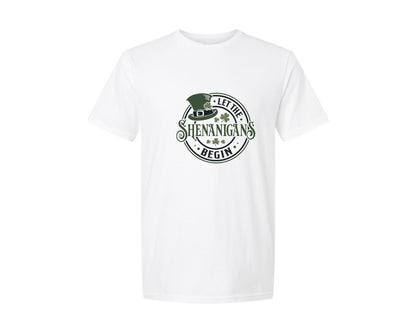 brand:Generic|color:White|Let The Shenanigans Begin 43 Graphic T-Shirt