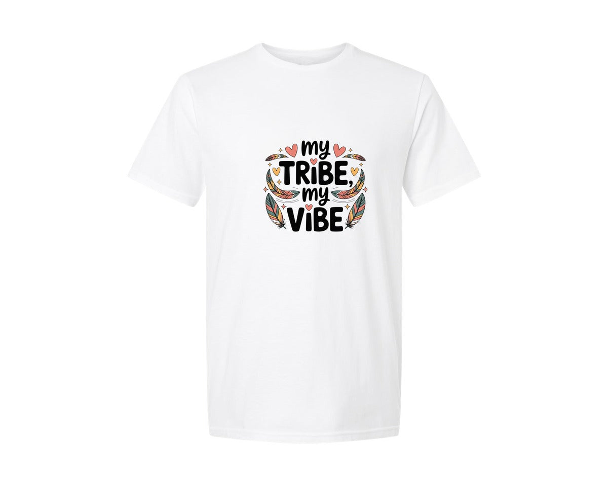 brand:Generic|color:White|Galentines Day My Tribe My Vibe Graphic T-Shirt