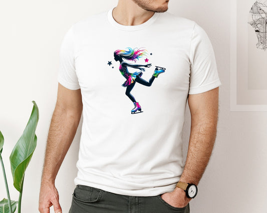 Ice Skater Girl Figure Skating Graphic T-Shirt