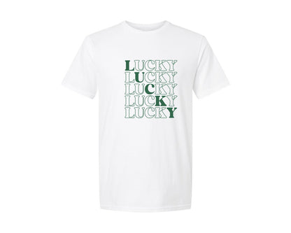 brand:Generic|color:White|St Patricks Day Lucky 3 Graphic T-Shirt