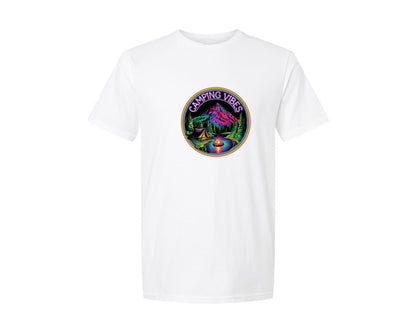 brand:Generic|color:White|Neon Camping Vibes Outdoor Camping Graphic T-Shirt