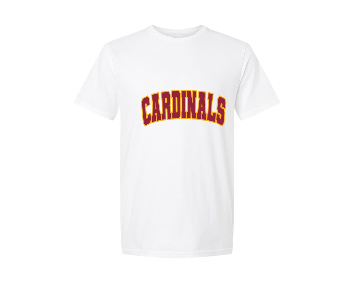 brand:Generic|color:White|Cardinals Curved Varsity Graphic T-Shirt