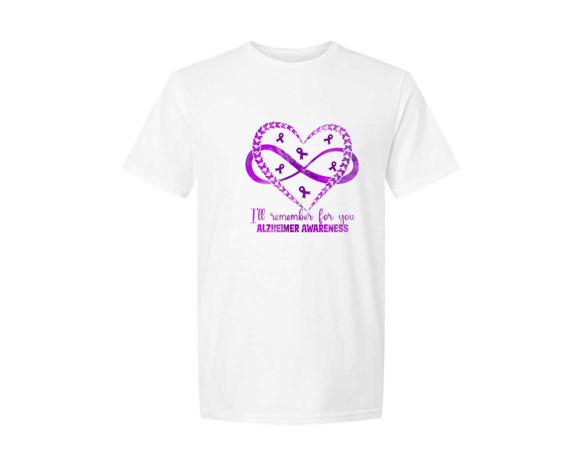 brand:Generic|color:White|Alzheimers Awareness Quote Graphic T-Shirt