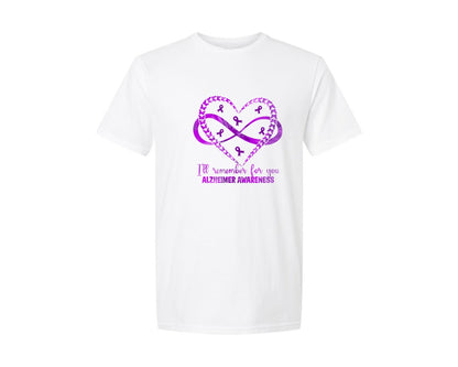 brand:Generic|color:White|Alzheimers Awareness Quote Graphic T-Shirt
