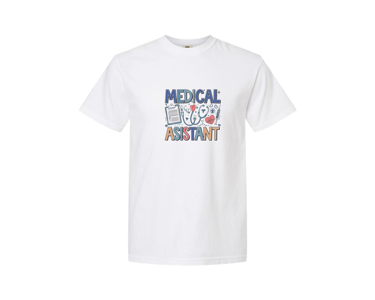 brand:Comfort Colors|color:White|Medical Assistant 7 Graphic T-Shirt