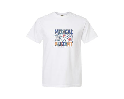 brand:Comfort Colors|color:White|Medical Assistant 7 Graphic T-Shirt