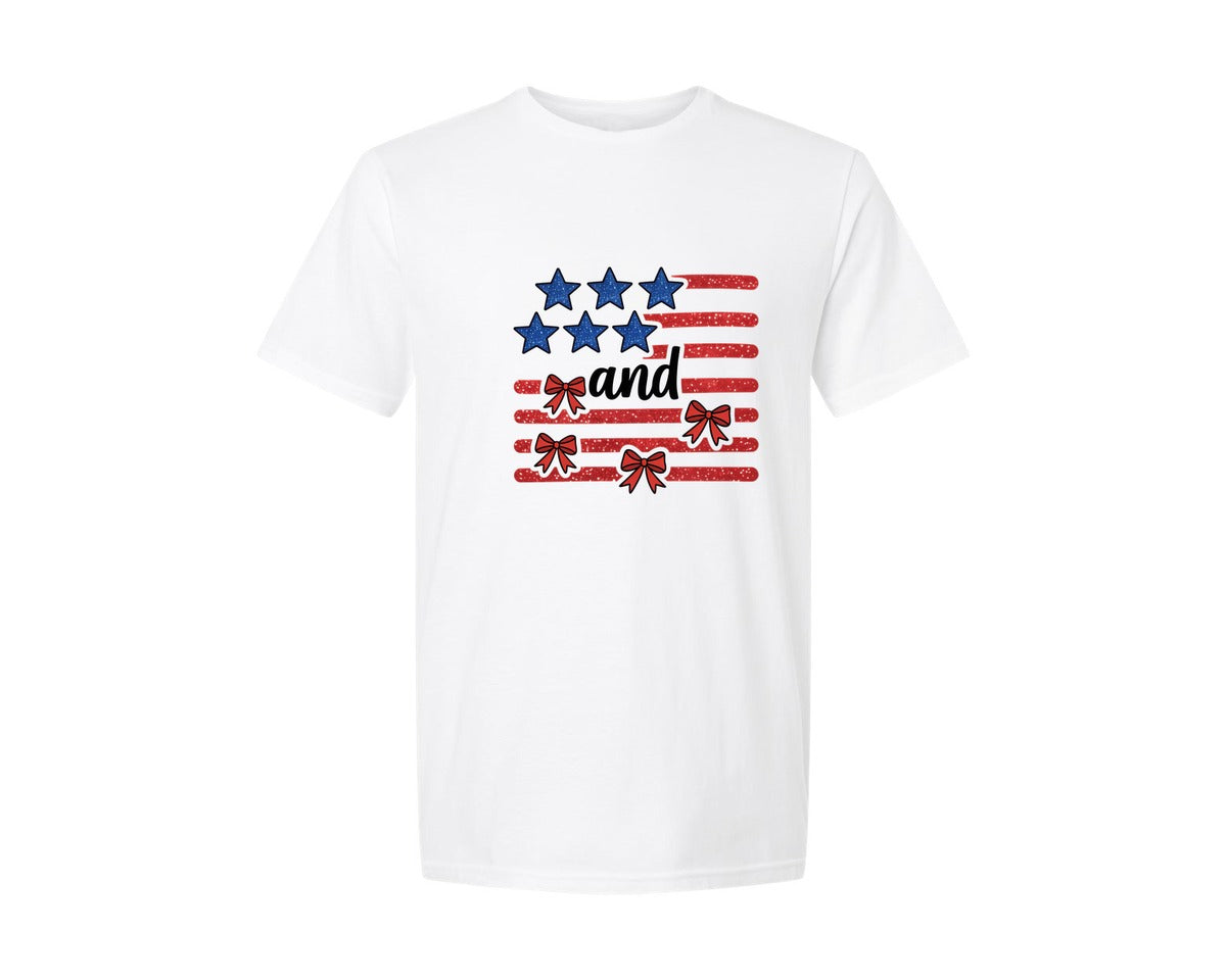 brand:Generic|color:White|Stars And Stripes American Flag Graphic T-Shirt