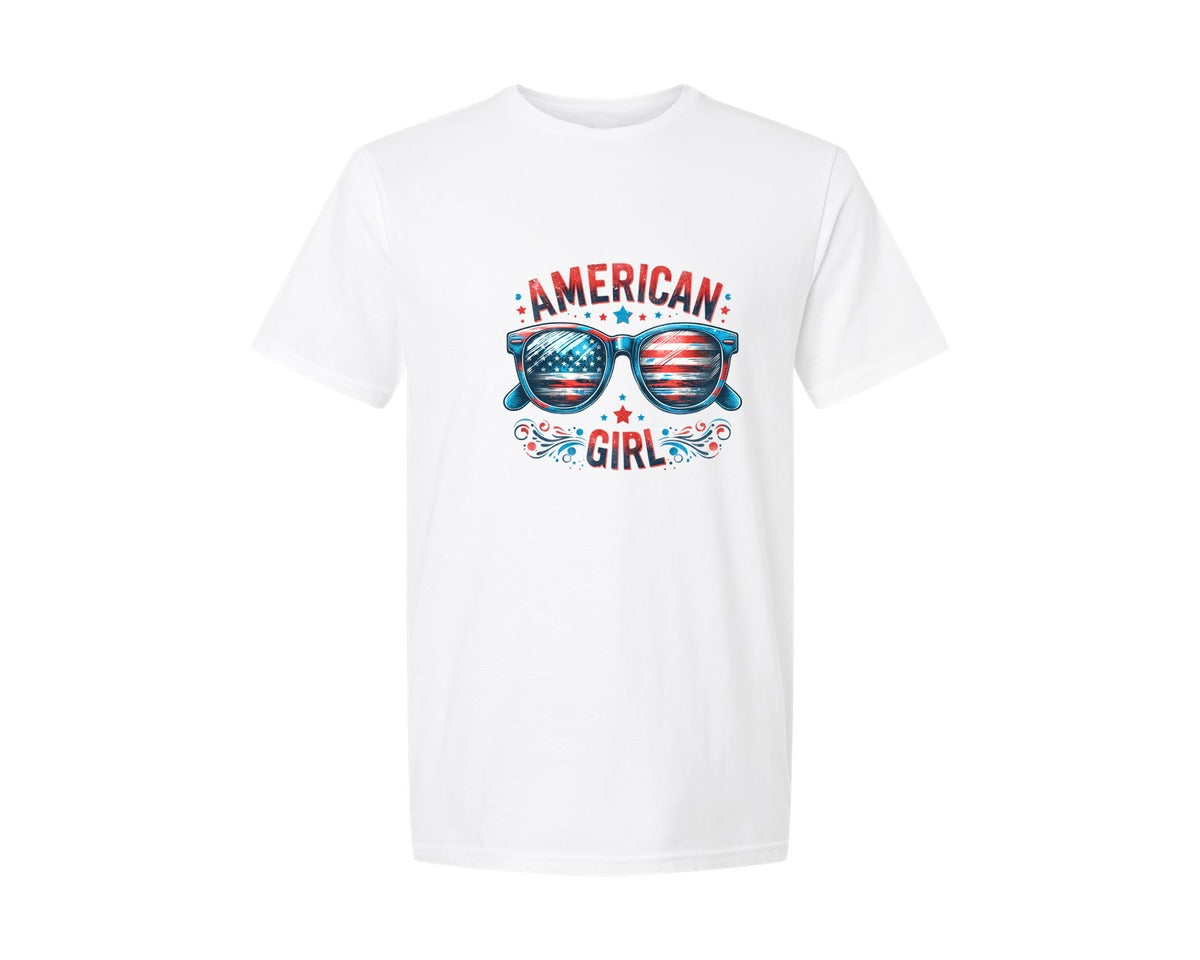 brand:Generic|color:White|American Girl 4Th Of July Patriotic Graphic T-Shirt