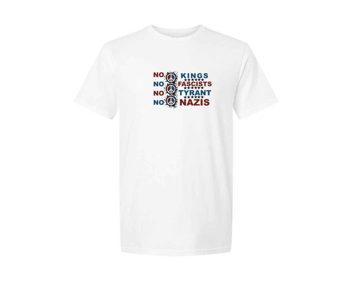 brand:Generic|color:White|No Kings No Fascists No Tyrants No Na Graphic T-Shirt
