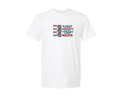 brand:Generic|color:White|No Kings No Fascists No Tyrants No Na Graphic T-Shirt