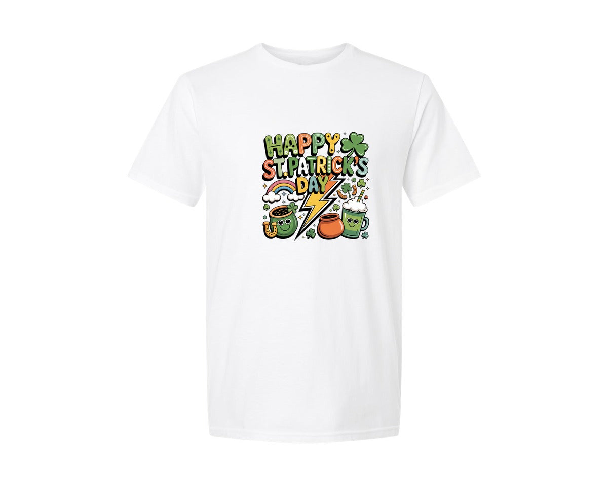 brand:Generic|color:White|St Patricks Day Cute Irish Coffee Graphic T-Shirt