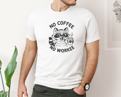 brand:Bella Canvas|color:White|No Coffee No Workee Lazy Vibes Graphic T-Shirt