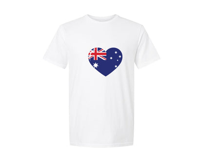 brand:Generic|color:White|Australian Flag Heart Love Design Graphic T-Shirt