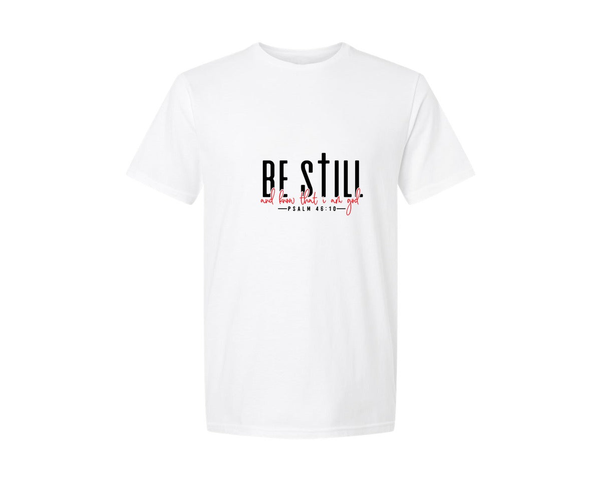 brand:Generic|color:White|Be Still And Know That I Am God 64 Graphic T-Shirt