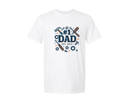 brand:Generic|color:White|Dad Established Fathers Day Gift Idea Graphic T-Shirt