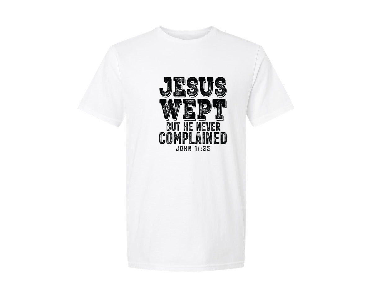 brand:Generic|color:White|Jesus Wept Christian Graphic T-Shirt