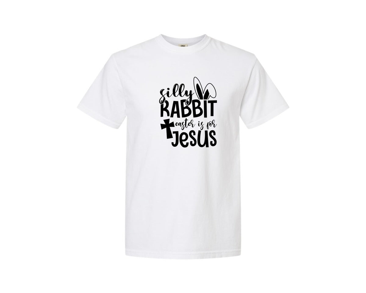 brand:Comfort Colors|color:White|Silly Rabbit Easter Is For Jesus Ea Graphic T-Shirt