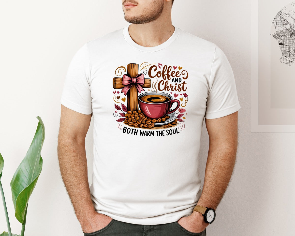 brand:Bella Canvas|color:White|Christian Coffee Christian Shirt Graphic T-Shirt