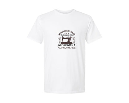 brand:Generic|color:White|Woman With A Sewing Machine Tshirt Graphic T-Shirt