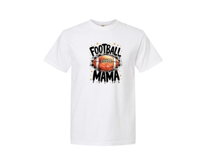 brand:Comfort Colors|color:White|Football Mama Grunge Design Graphic T-Shirt