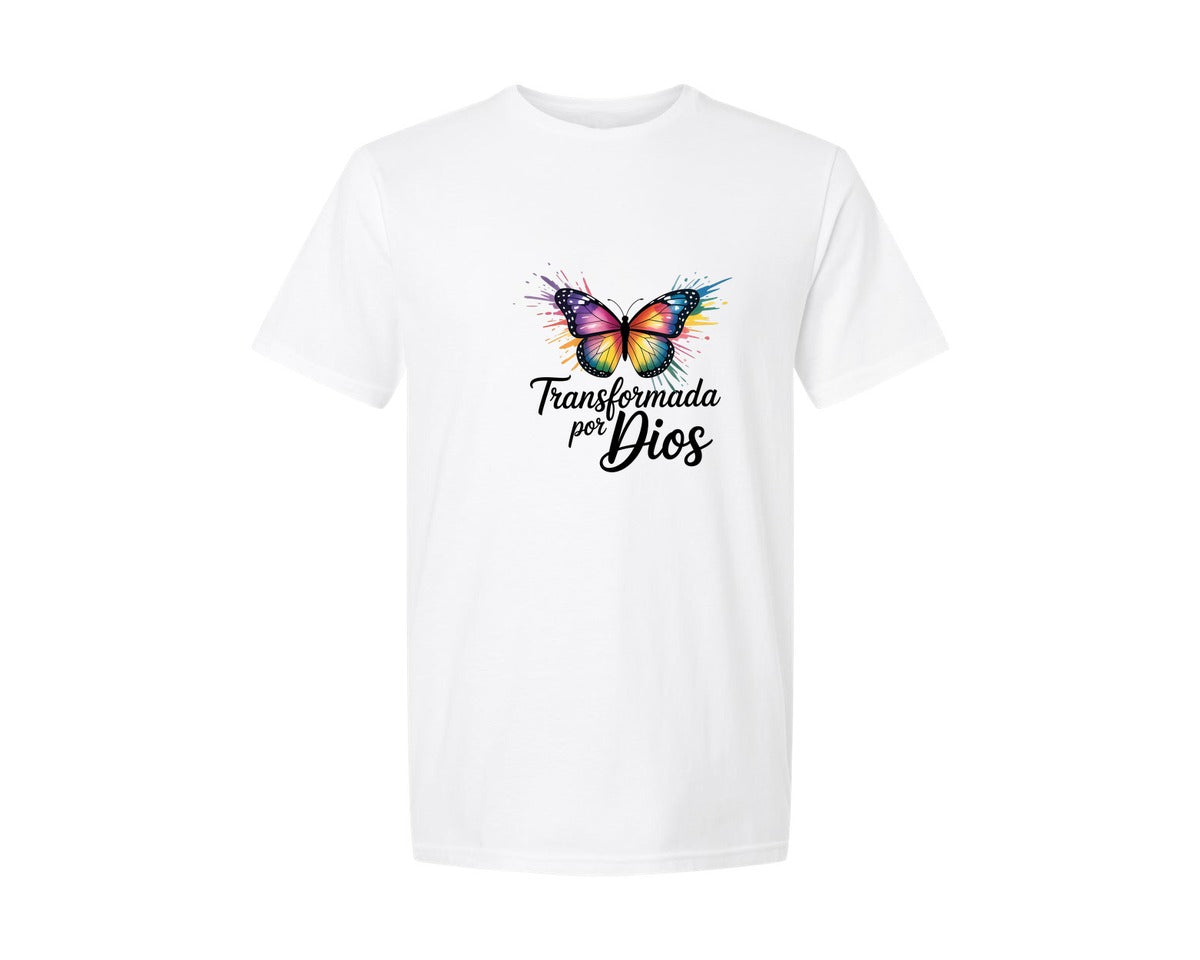 brand:Generic|color:White|Transformada Por Dios Pngcristianos Graphic T-Shirt