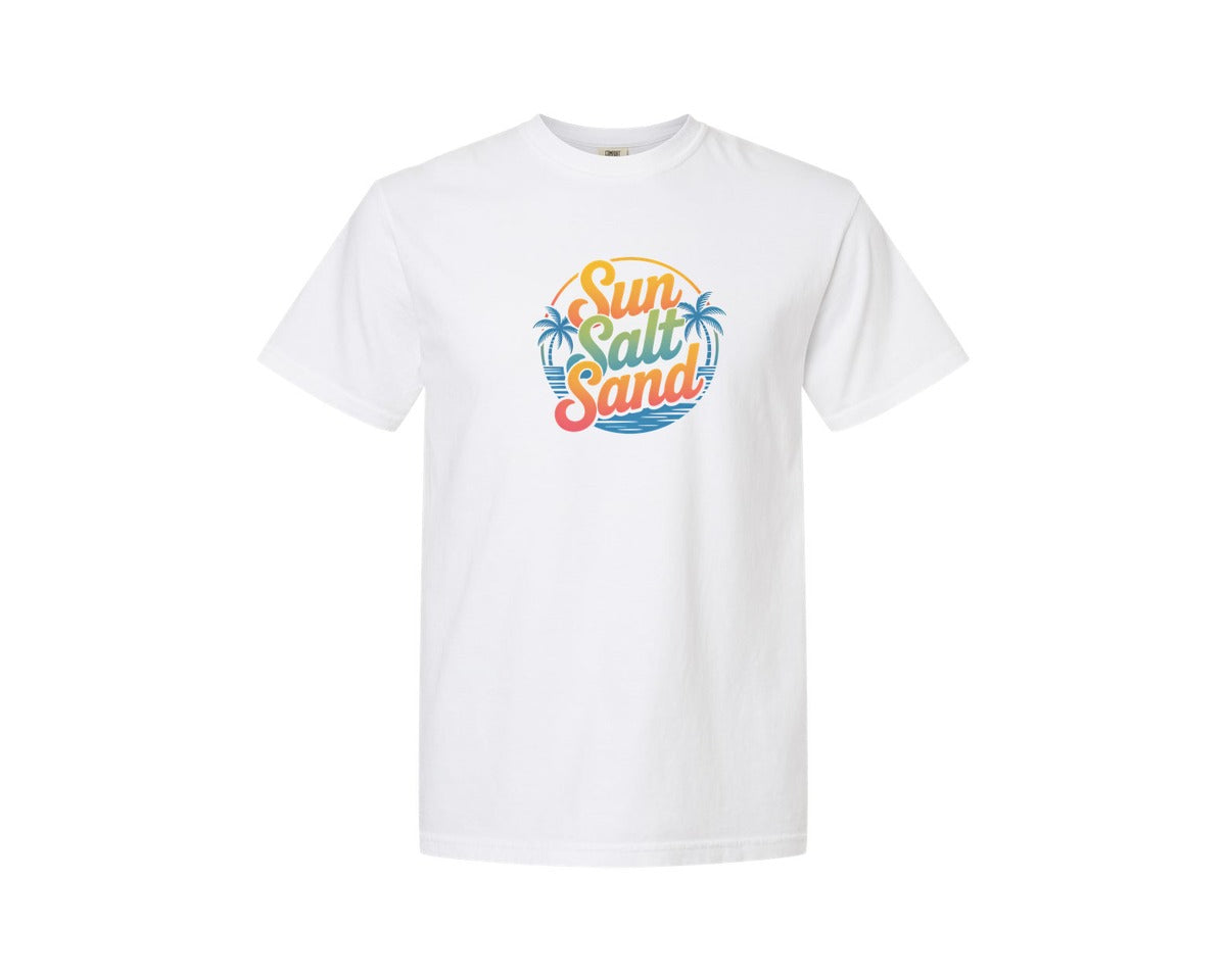 brand:Comfort Colors|color:White|Sun Salt Sand Tropical Beach Graphic T-Shirt