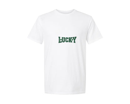 brand:Generic|color:White|Camo Lucky St Patricks Day 3 Graphic T-Shirt
