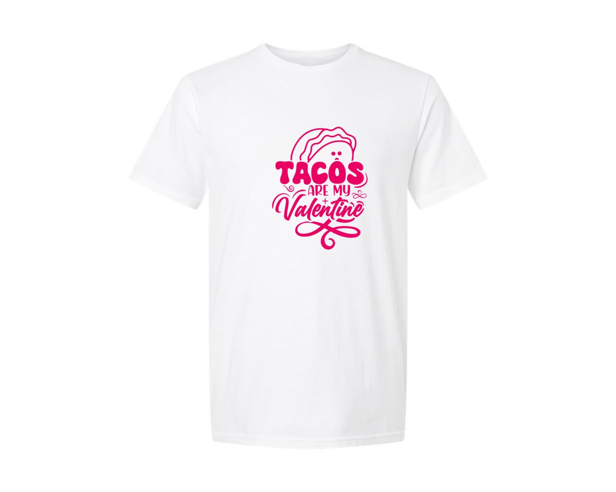 brand:Generic|color:White|Tacos Are My Valentine Tshirt Design Graphic T-Shirt