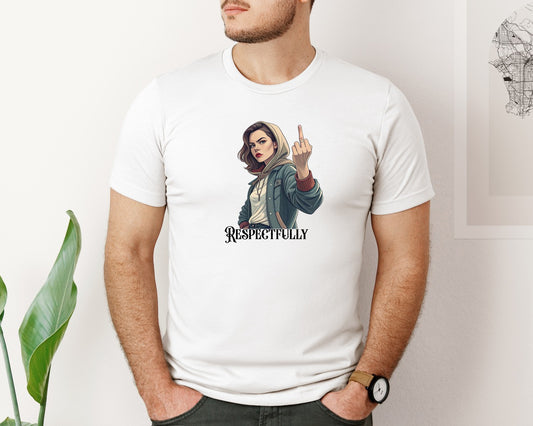 Respectfully Middle Finger Old Lady 2 Graphic T-Shirt