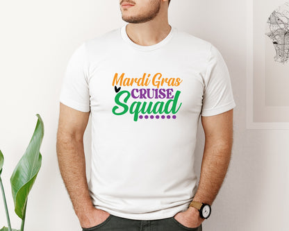 brand:Bella Canvas|color:White|Mardi Gras Cruise Squad 7 Graphic T-Shirt