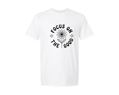 brand:Generic|color:White|Focus On The Good Positive Mindset Graphic T-Shirt