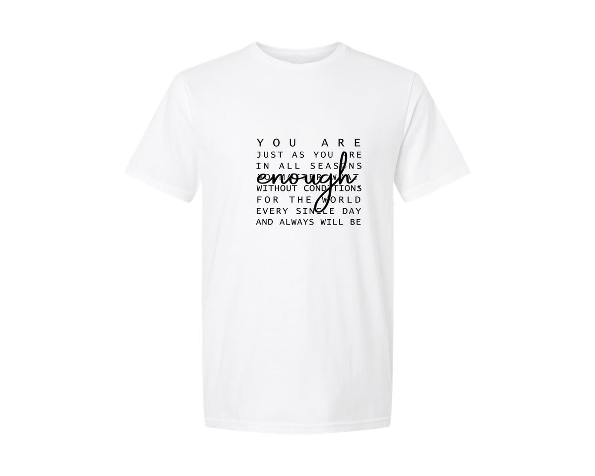 brand:Generic|color:White|Always Youre Enough Self Love Graphic T-Shirt