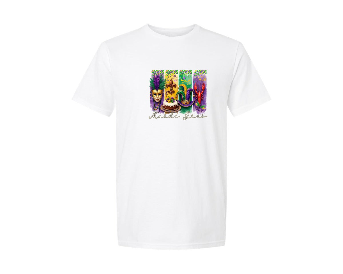 brand:Generic|color:White|Mardi Gras Coquette 2 Graphic T-Shirt