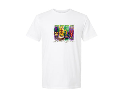 brand:Generic|color:White|Mardi Gras Coquette 2 Graphic T-Shirt
