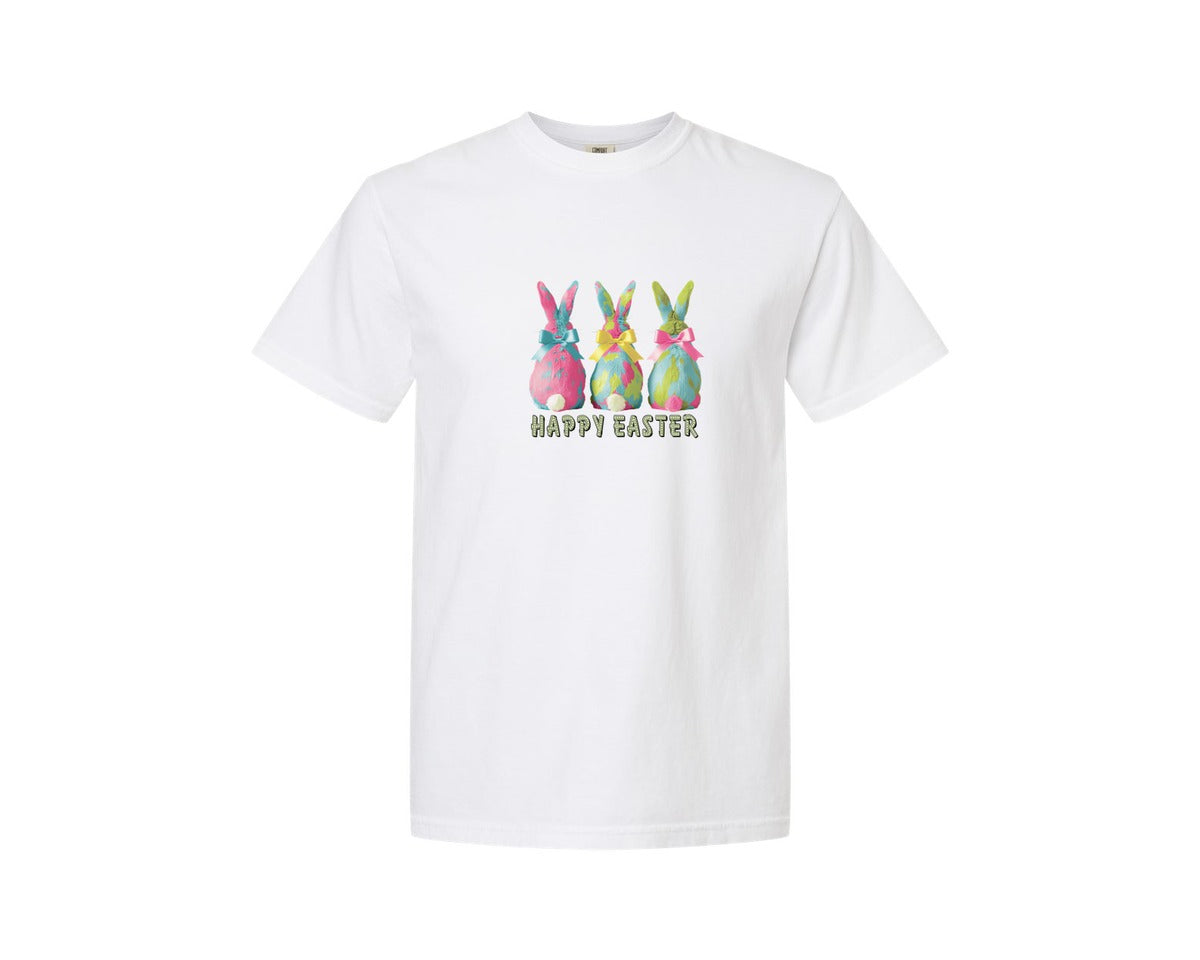 brand:Comfort Colors|color:White|Happy Easter Coquette Easter Bunny 184 Graphic T-Shirt