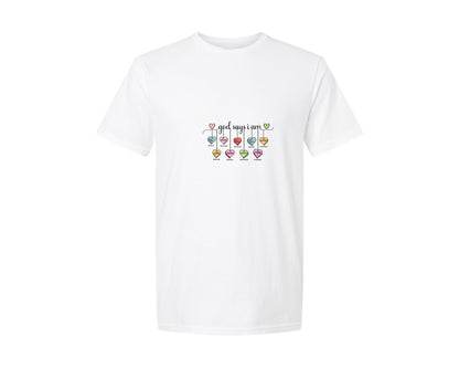 brand:Generic|color:White|God Says I Am Valentine Valentine Graphic T-Shirt
