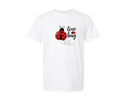 brand:Generic|color:White|Love Bug Ladybug Valentine Graphic T-Shirt