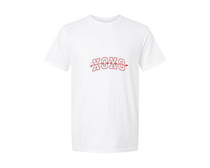 brand:Generic|color:White|Xoxo Pngvarsity Valentines Day Graphic T-Shirt