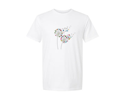 brand:Generic|color:White|Sewing Dandelion Graphic T-Shirt