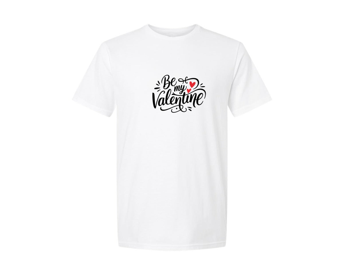brand:Generic|color:White|Be My Valentine Red Hearts Graphic T-Shirt