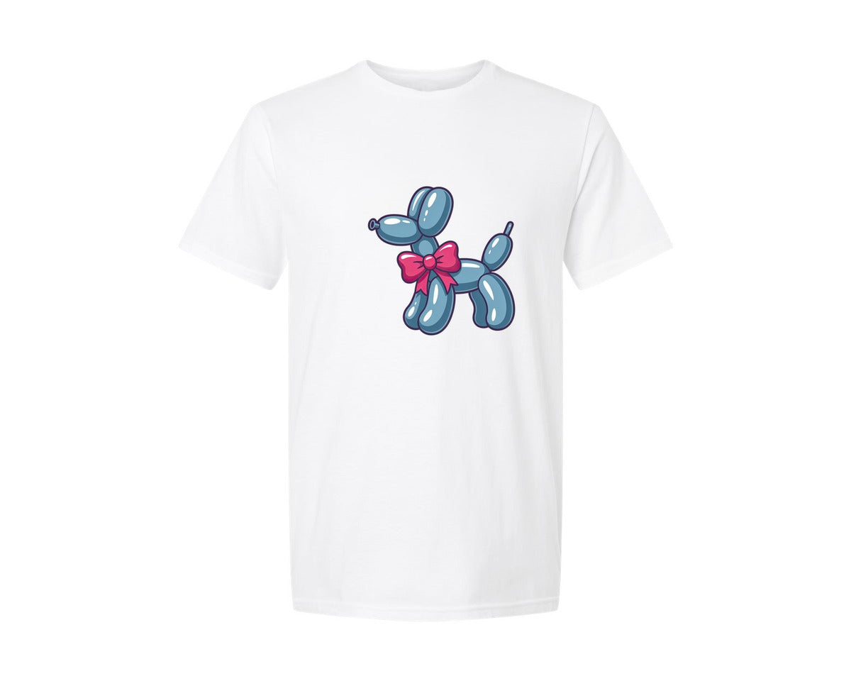 brand:Generic|color:White|Pink Bow Balloon Dog 3 Graphic T-Shirt