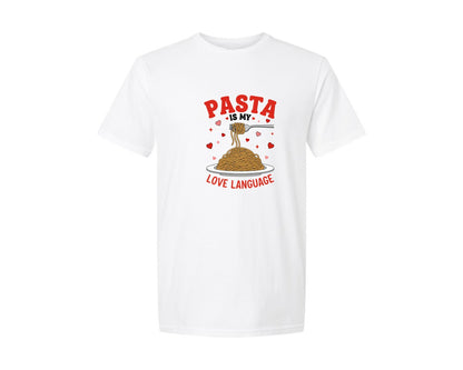 brand:Generic|color:White|Pasta Is My Love Language Valentine Graphic T-Shirt