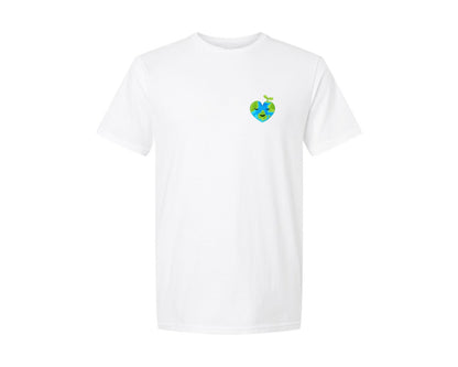 brand:Generic|color:White|Love Heart Earth Globe Pocket Design Graphic T-Shirt