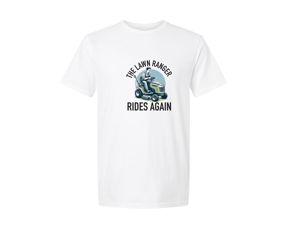 brand:Generic|color:White|Mower Funny Yard Work T Shirt Graphic T-Shirt