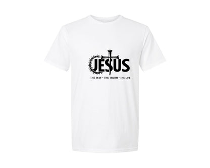 brand:Generic|color:White|Jesus Way Truth Life Design 2 Graphic T-Shirt