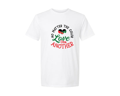 brand:Generic|color:White|No Matter The Color Love One Another 5 Graphic T-Shirt