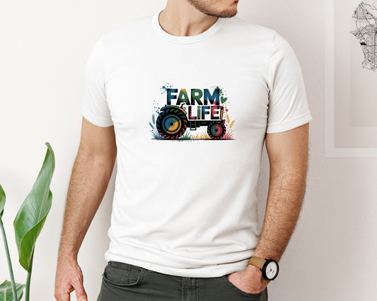 Farm Life Tractor Design Graphic T-Shirt