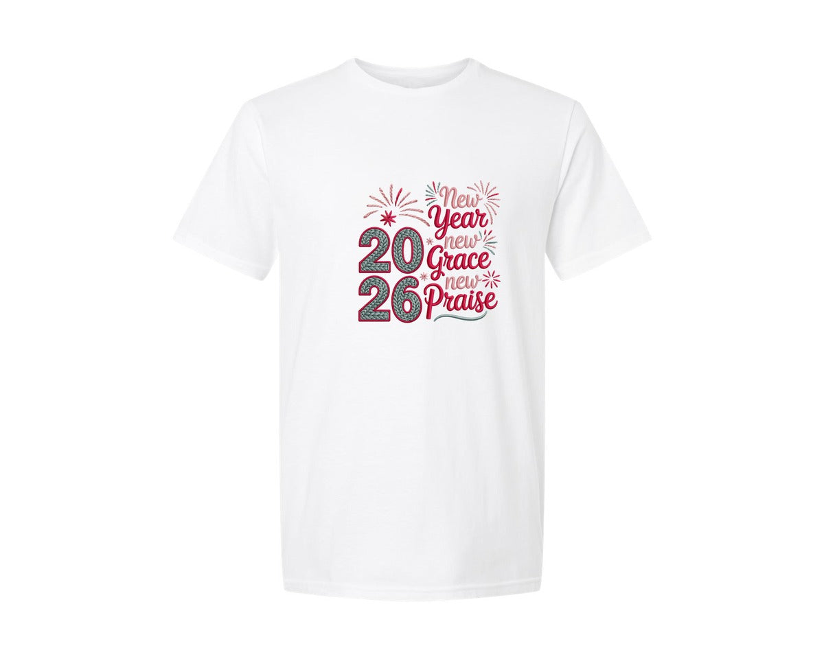 brand:Generic|color:White|2026 New Year Knitted Yarn Graphic T-Shirt